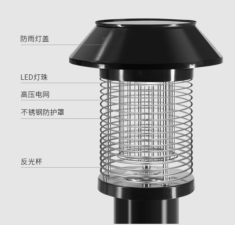 接市電的戶(hù)外滅蚊燈SD-16燈體結(jié)構(gòu)